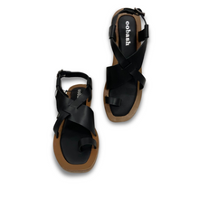 Indiana leather footbed cutout thong sandal by oobash / Buddify