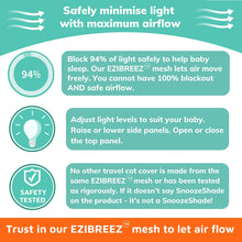 Travel Cot Blackout Canopy Air Permeable Mesh Blocks 94 Percent Of Light by SnoozeShade / Buddify