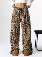Leopard Wide Leg Plush Pants by Trendsi