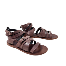 Ariel gladiator brown leather sandal by oobash / Buddify