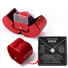 Fashion Jewelry Box Red Apple Christmas Gift Necklace Eternal Rose For Girl Mother's Day Valentine's Day Gifts With Artificial Flower Rose Flower Jewelry Box by fashioncafee.com