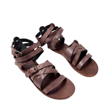 Ariel gladiator brown leather sandal by oobash / Buddify