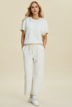 Double Take Full Size Pearl Detail Round Neck Top and Pants Set by Trendsi