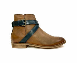 Elena Tan Flat Western Bootie by oobash