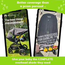 Original Pram Sunshade & Baby Sleep Aid, 99% UV Protection for Newborns - Safety Green trim by SnoozeShade
