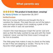 Infant Car Seat Sun and Sleep Shade for Group 0 and 0 Plus Blocks Up to 99 Percent of UV Rays by SnoozeShade