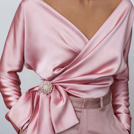 Surplice Long Sleeve Blouse by Trendsi
