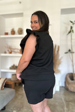 Double Take Full Size Texture Flounce Sleeve Top and Shorts Set by Trendsi