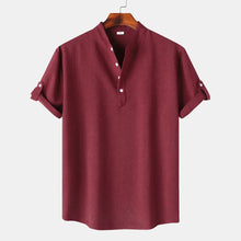 Men's Button Detail Short Sleeve Blouse by Trendsi