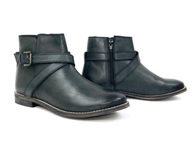 Elena Black Flat Western Bootie by oobash / Buddify