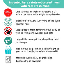 Deluxe for Infant Car Seats 0 to 9 Months Sun and Sleep Shade Blocks Up to 97.5 Percent of UV by SnoozeShade