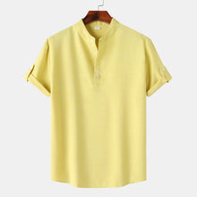 Men's Button Detail Short Sleeve Blouse by Trendsi