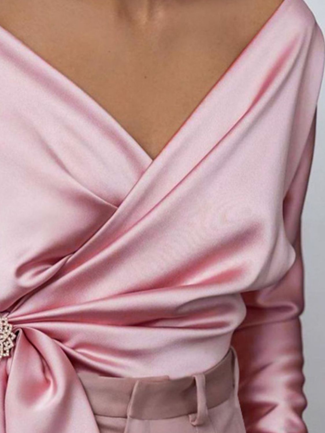 Surplice Long Sleeve Blouse by Trendsi
