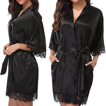 UK Satin Robe Wedding Bride Bridesmaid Kimono Dressing Gown Sleepwear Bathrobe by CJ dropshipping