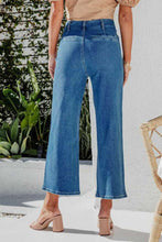 Button Fly Cropped Wide Leg Jeans by Trendsi