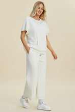 Double Take Full Size Pearl Detail Round Neck Top and Pants Set by Trendsi