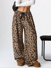 Leopard Wide Leg Plush Pants by Trendsi
