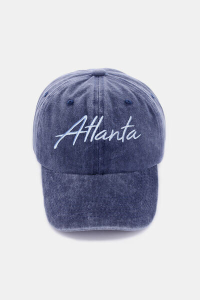 Zenana Washed ATLANTA Embroidered Baseball Cap by Trendsi