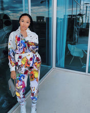 Two-piece sweater with velvet letter print by fashioncafee.com