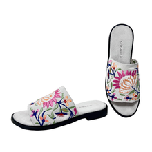 Rose Ice embroidered suede leather Mule by oobash / Buddify