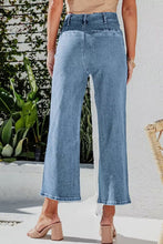 Button Fly Cropped Wide Leg Jeans by Trendsi