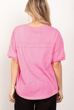 VERY J Twisted Sleeve Band Half Button Top by Trendsi