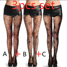 Skull Black Silk Fishnet Stockings Women's Panty Halloween Fishnet Socks by Dropship man