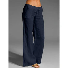 Wide Leg Women Loose Cotton Pure Color Elastic Waist Trousers Pants by Banggood Dropship