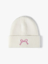Embroidered Bow Knit Hat by Trendsi
