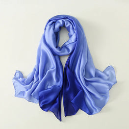 Luxury Brand Solid Color Gradient Silk Scarf Women Fashion Luxury Shawls and Wraps Beach Female Foulard Oversides Wholesale by RUNMEIFA