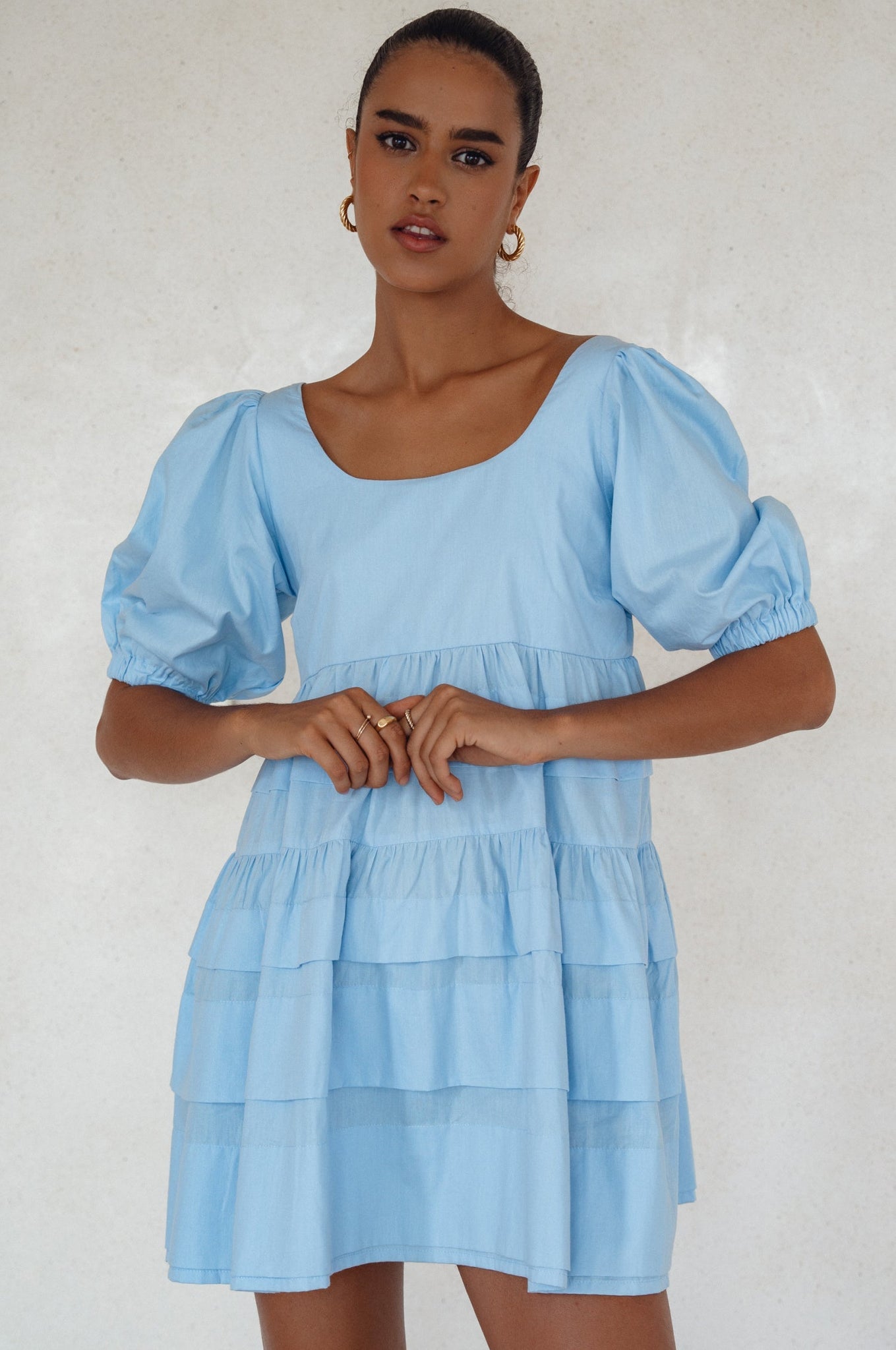 Andrea Baby doll Cotton Mini Dress 100% Cotton by ELF / Buddify