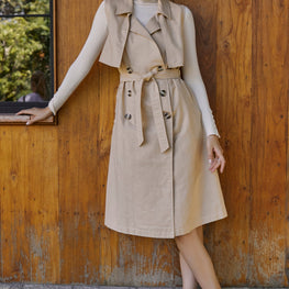 Arden Belted Vest Trench by ELF / Buddify