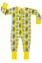 TRIPPY SMILES BLUE BAMBOO ZIPPY Baby & Toddler Sleepwear by NIXX BABY / Buddify