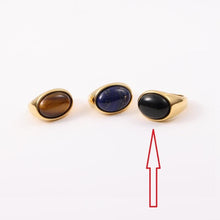 18k gold Plated Gemstone Signet Ring Lapis Lazuli by melomelo