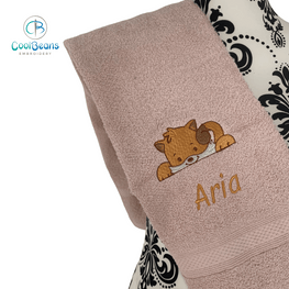 Cat Towels - Kitten / Cat Towel - Personalised by Cool Beans Embroidery & Personalisation