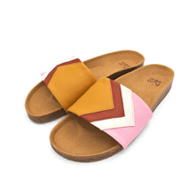 vegan' and pink. Get these stylish - Gelbe Sandalen in Senf, Terracotta, Weiß, Rosa - Vegan 'gelbe' (yellow) sandals in mustard, terracotta, by Fünve / Buddify