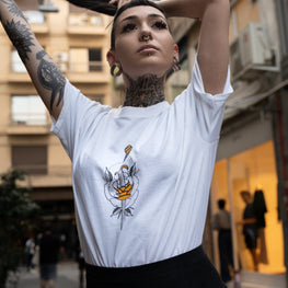 White T-Shirt "Romeo is Dead" by Kill Romeo Apparel / Buddify