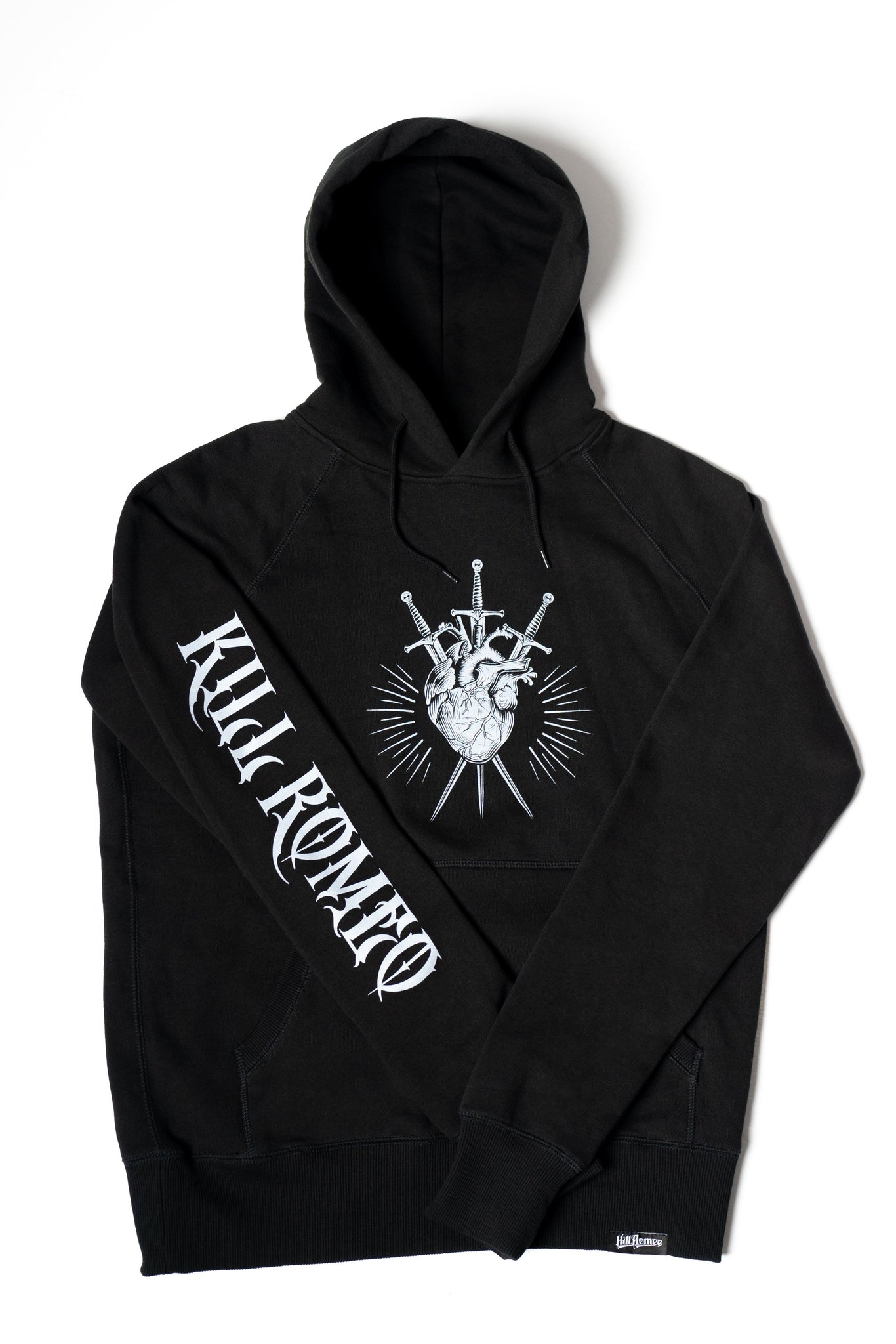 Black Hoodie "Pierced Heart" by Kill Romeo Apparel