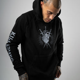 Black Hoodie "Pierced Heart" by Kill Romeo Apparel