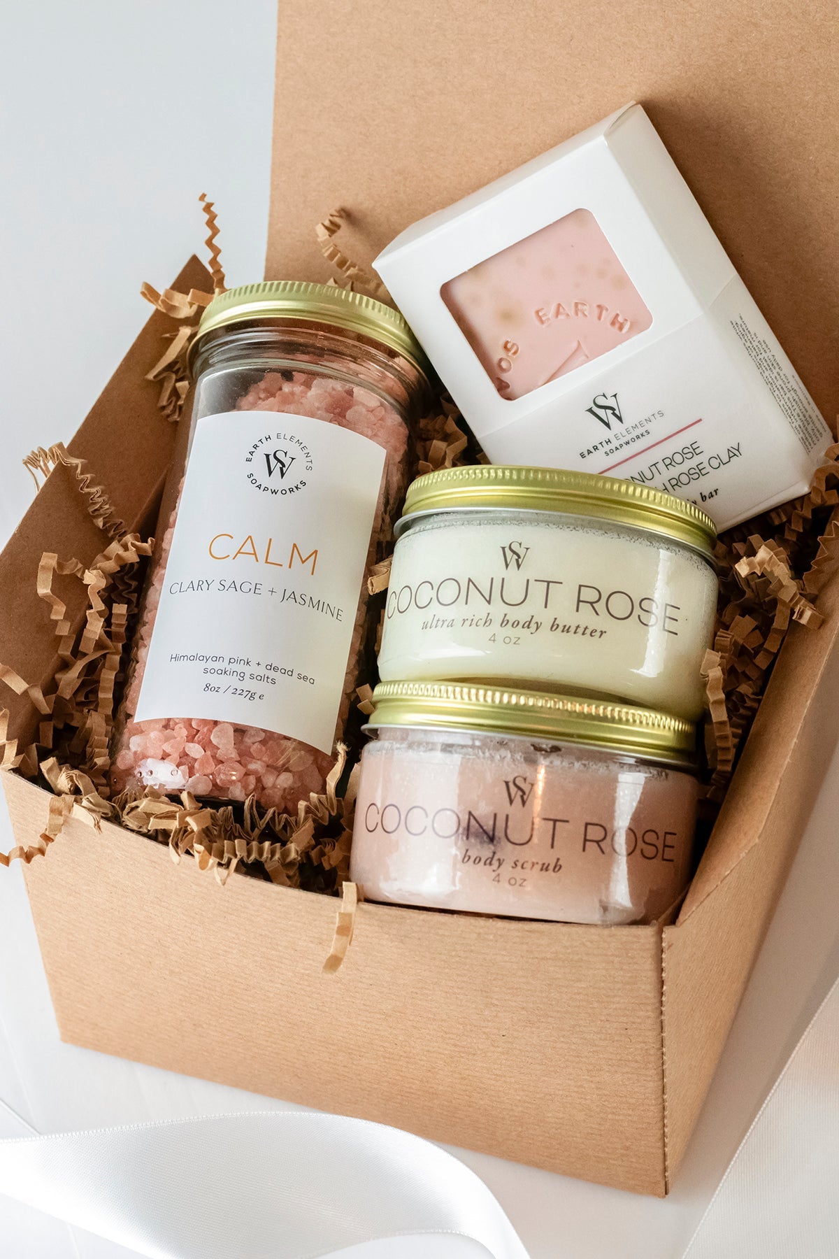 Coconut Rose Gift Set by Earth Elements Soapworks