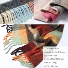 2023 New Men Women Cashmere Scarf Ticked Warm Blanket Colorful Plaid Long Tassels Soft Shawls Neck Wraps Scarves by RUNMEIFA