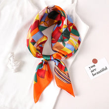 2023 Luxury Brand Silk Scarf Square Women Shawls And Wraps Office Small Hair Neck Hijabs Kerchief Foulard Ladies Scarves 70*70cm by RUNMEIFA