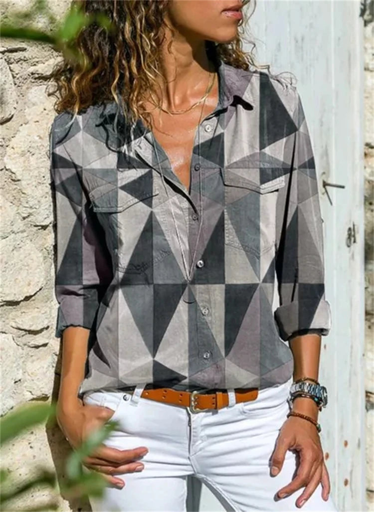 Elegant Fashion Women Shirt Loose Long Sleeve Large Size Shirt Women Casual Women Tops by icevoolen / Dropshipman