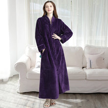 Women Winter Extra Long Thick Warm Bath Robe Plus Size Zipper Luxury Flannel Peignoir Pregnant Bathrobe Men Coral Fleece Robes by RUILINGSHA