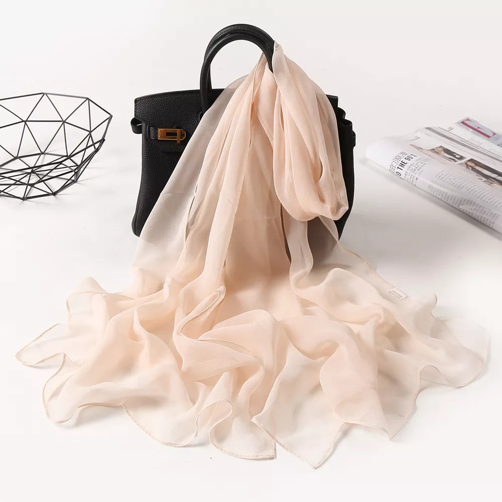 2023 New Fashion Spring/Summer Women solid Headband Beach Silk Scarf Shawls Female Long Wraps Panama Beach Sunscreen Hijab by RUNMEIFA