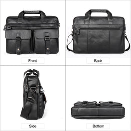 JOYIR Genuine Leather Men's Briefcases 15.6" Laptop Bag Office Bags for Men Document Business Shoulder Messenger Bag Handbag by Joyir / Dropship man