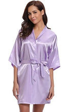 New Silk Kimono Robe Bathrobe Women Silk Bridesmaid Robes Sexy Navy Blue Robes Satin Robe Ladies Dressing Gowns by CINOLE