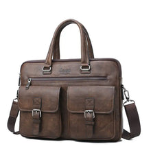 JEEP BULUO Brand Man'sBusiness Briefcase Bag 2pcs/set Split Leather High Quality Men office Bags For 13. 3 inch Laptop A4 Causel by jeep buluo / Dropship man