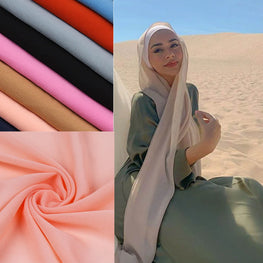 67 colors Elegant Modest Women Bubble Chiffon Solid Oversizes Muslim Head Scarf Ladies Shawl and Wrap Female Foulard Hijab Stoles by RUNMEIFA