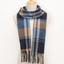 Women Winter Unisex Tassel Color Lattice Cashmere Scarves Autumn Long Couple Thiker Warm Female Shawl Hot Sale Men by Wetjet